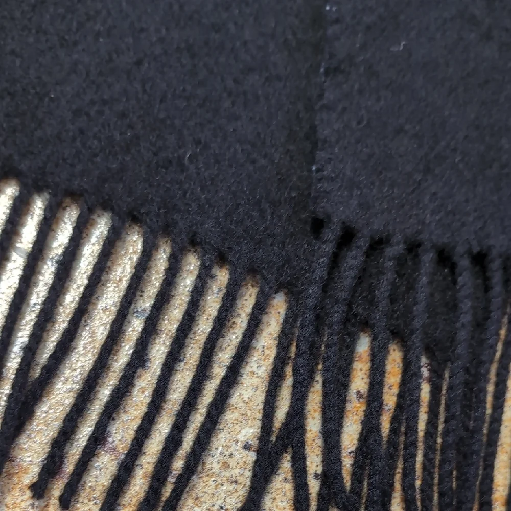 Vintage Elegant Black Cashmere Scarf